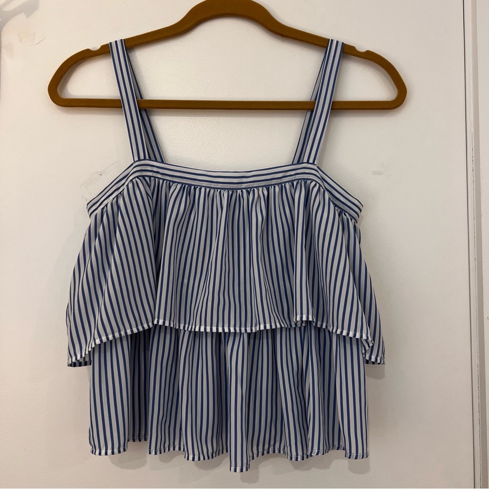 Koch Blue and White Striped Blouse